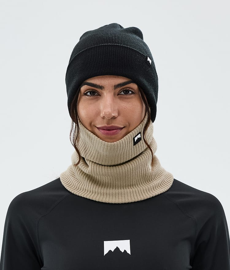 Masque facial tricoté classique couleur sable