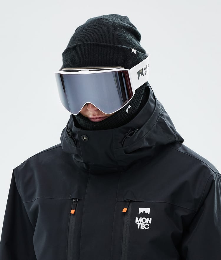 Lunettes de ski blanches avec miroir noir et blanc