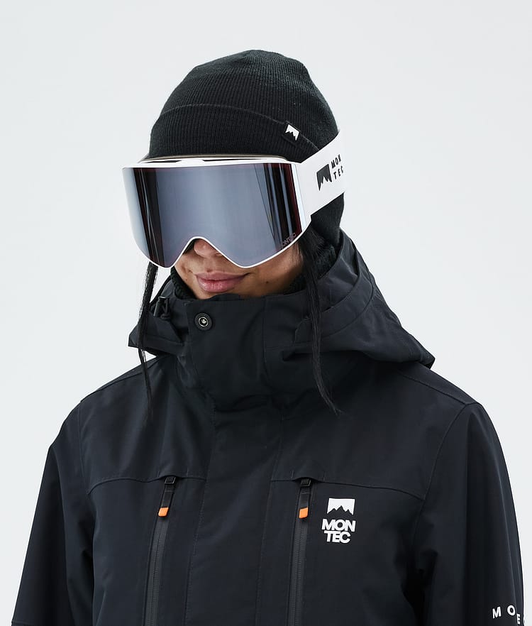 Lunettes de ski blanches avec miroir noir et blanc