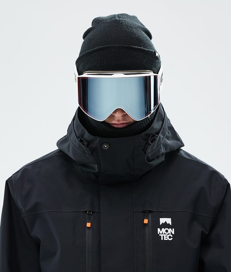 Masque de ski blanc avec miroir bleu lune