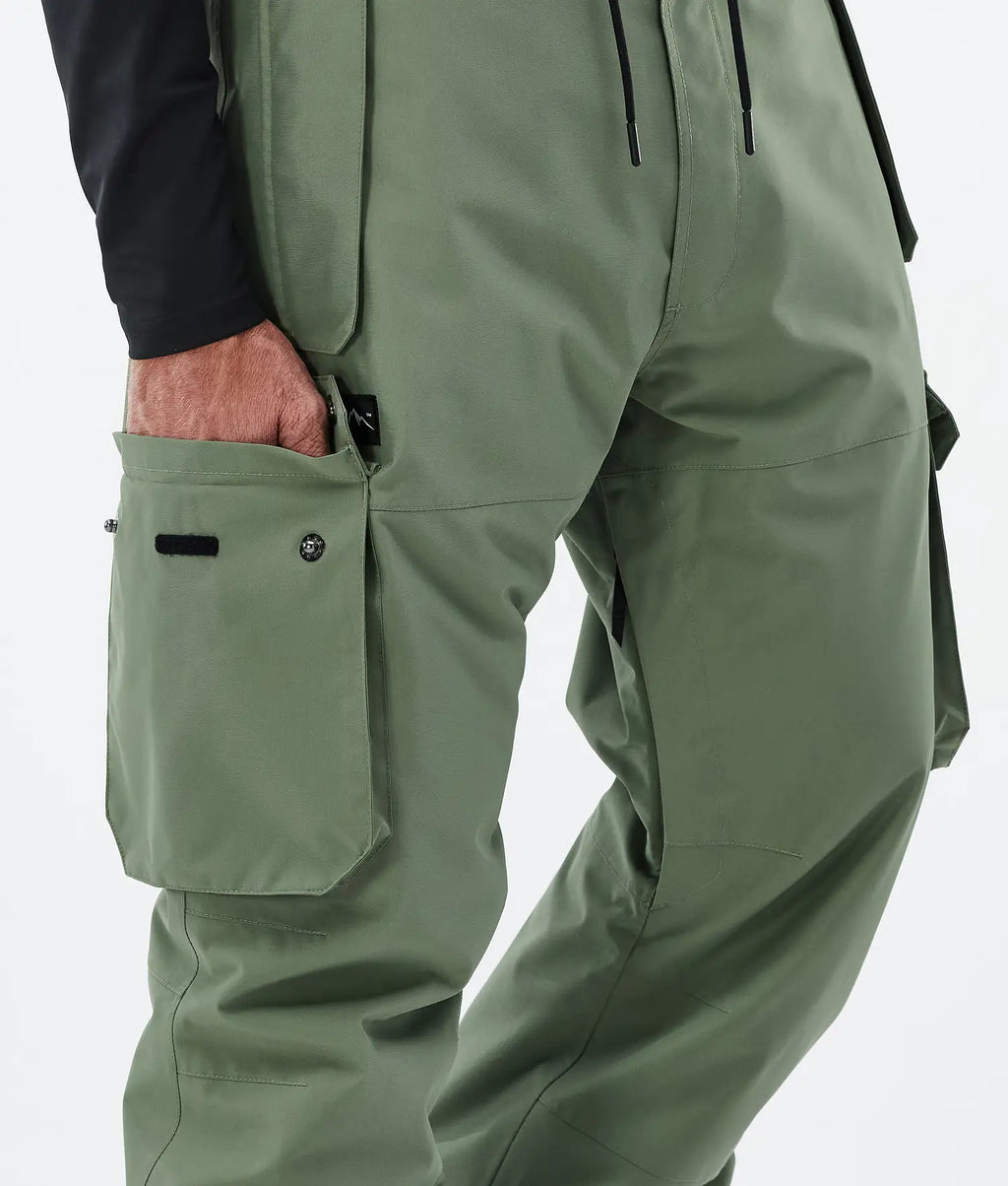 Iconic snowboard pants men Moss Green