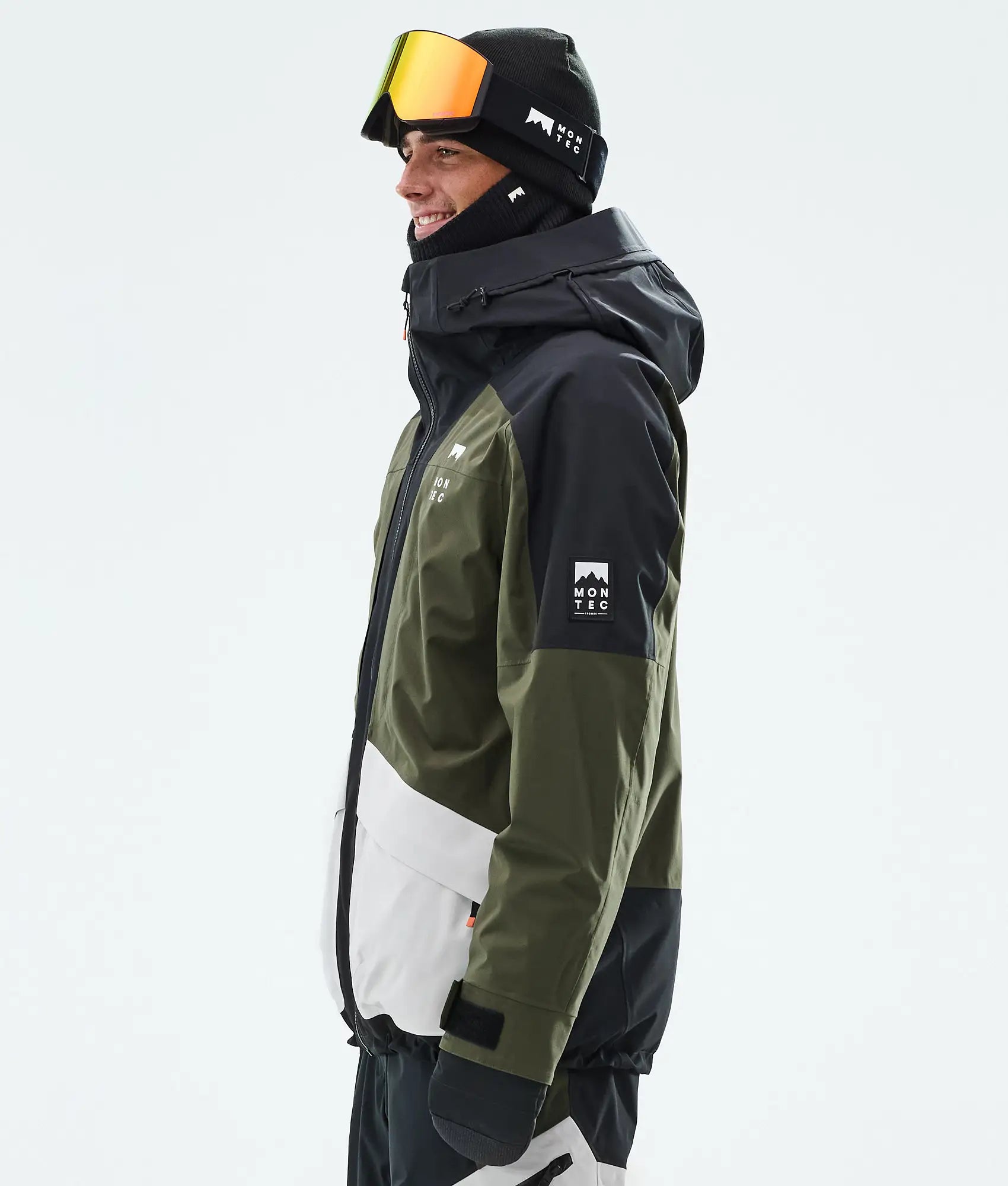 Veste de ski Morpheus pour homme - Noir/Vert olive/Gris clair