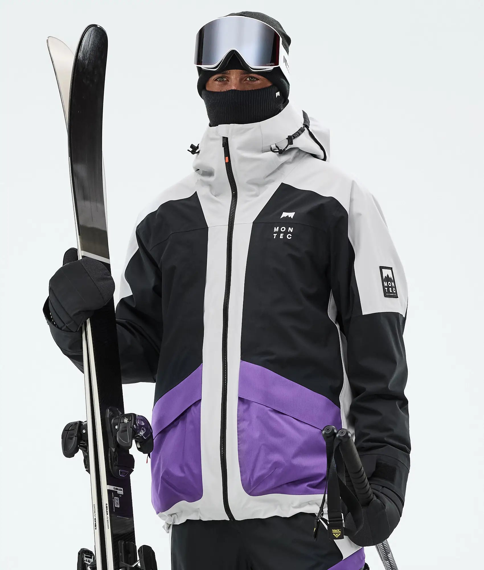 Veste de ski Morpheus pour homme - Gris clair/Noir/Violet vif