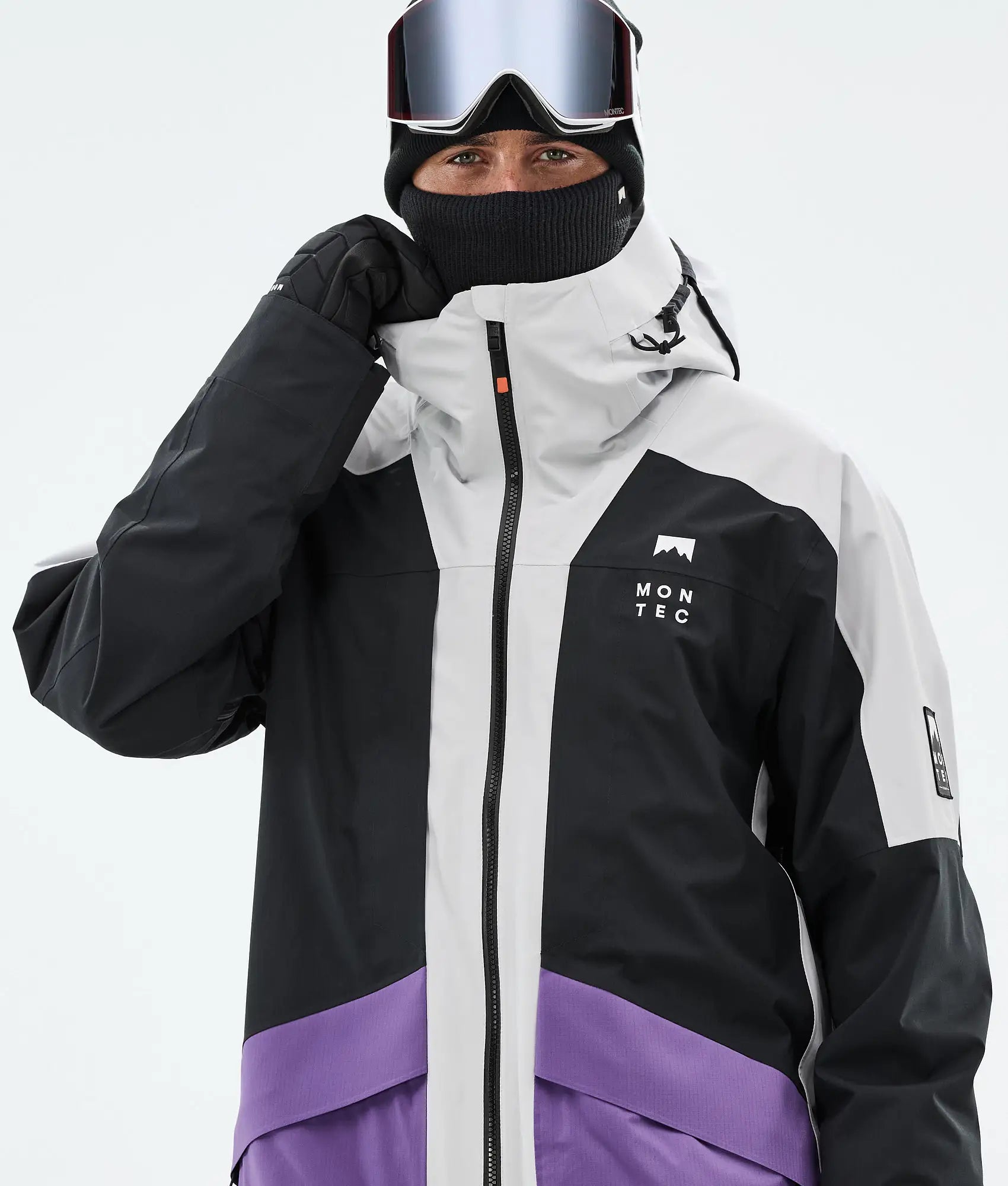 Veste de ski Morpheus pour homme - Gris clair/Noir/Violet vif