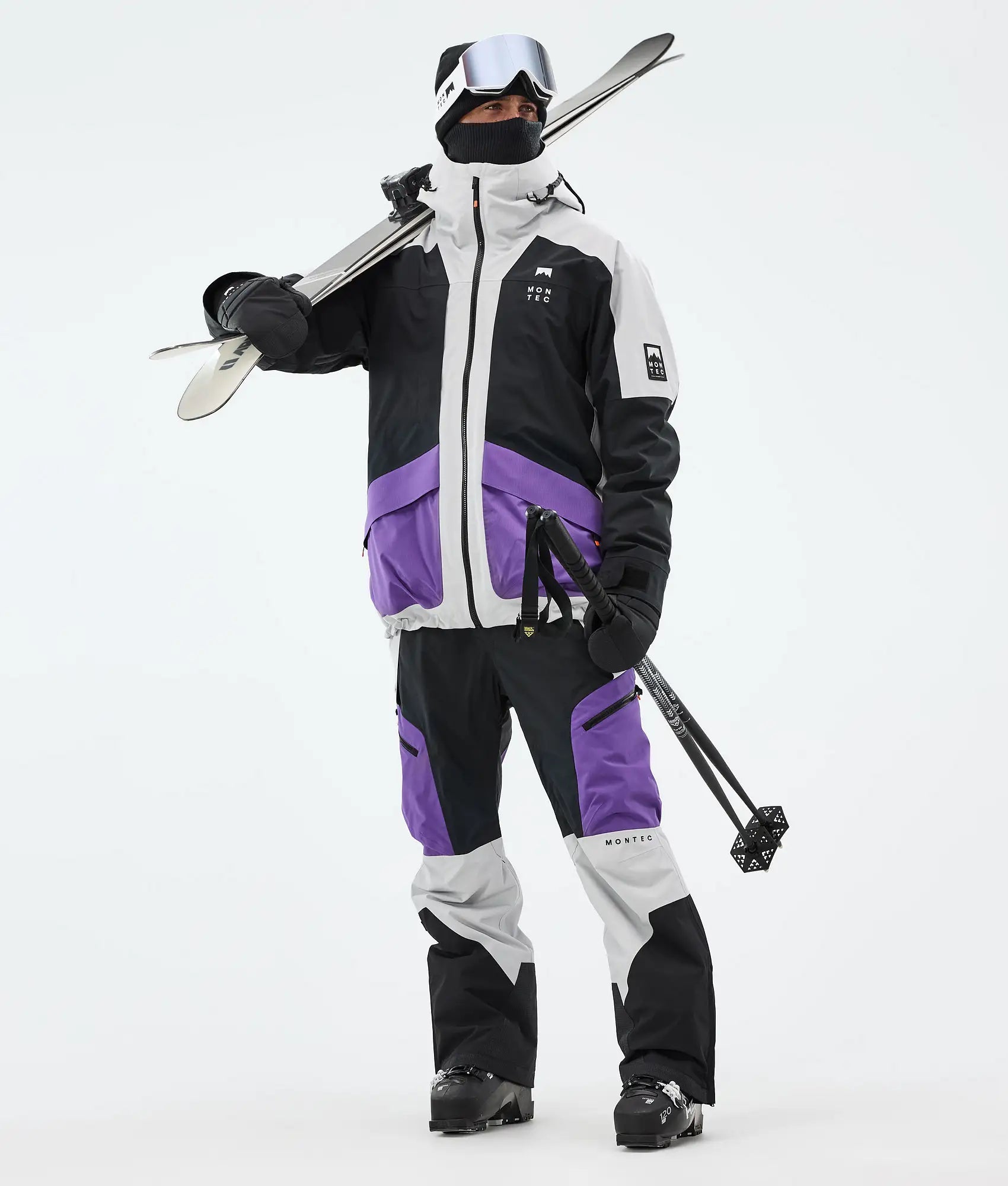 Veste de ski Morpheus pour homme - Gris clair/Noir/Violet vif