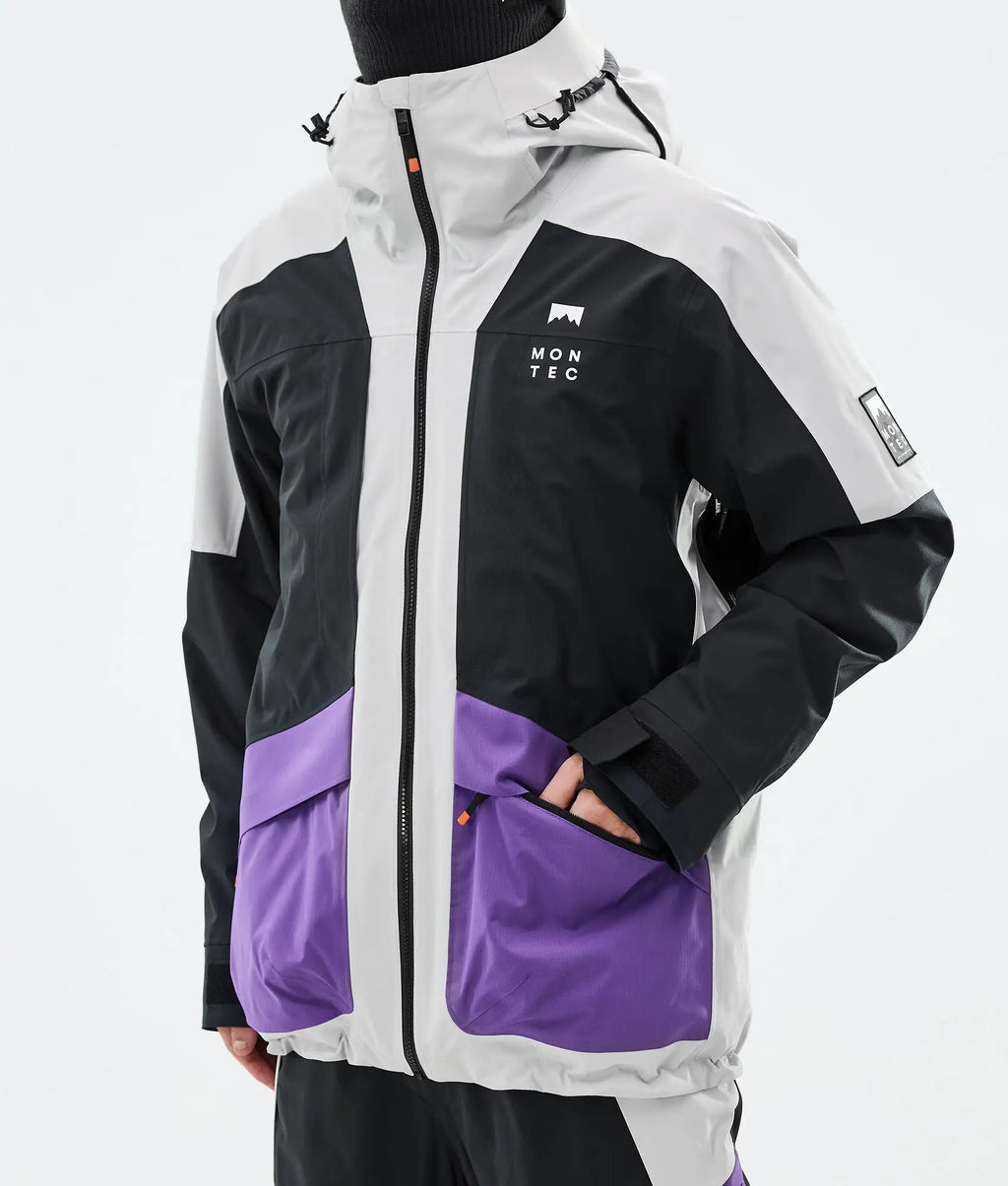 Veste de ski Morpheus pour homme - Gris clair/Noir/Violet vif