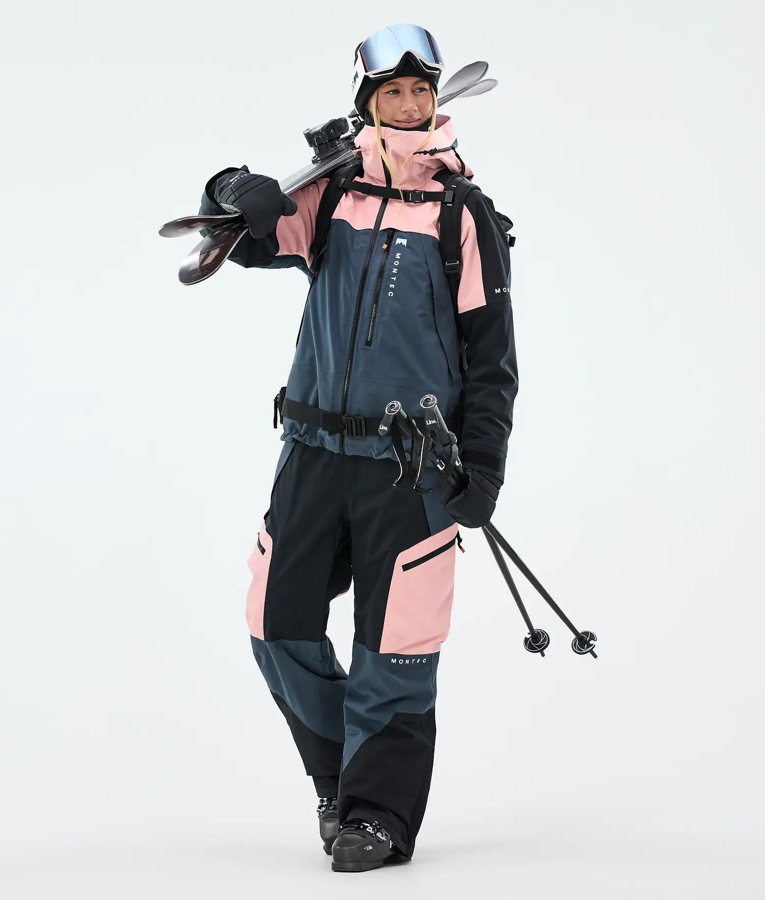 Oracle W Veste de Ski Femme Soft Pink/Black/Metal Blue