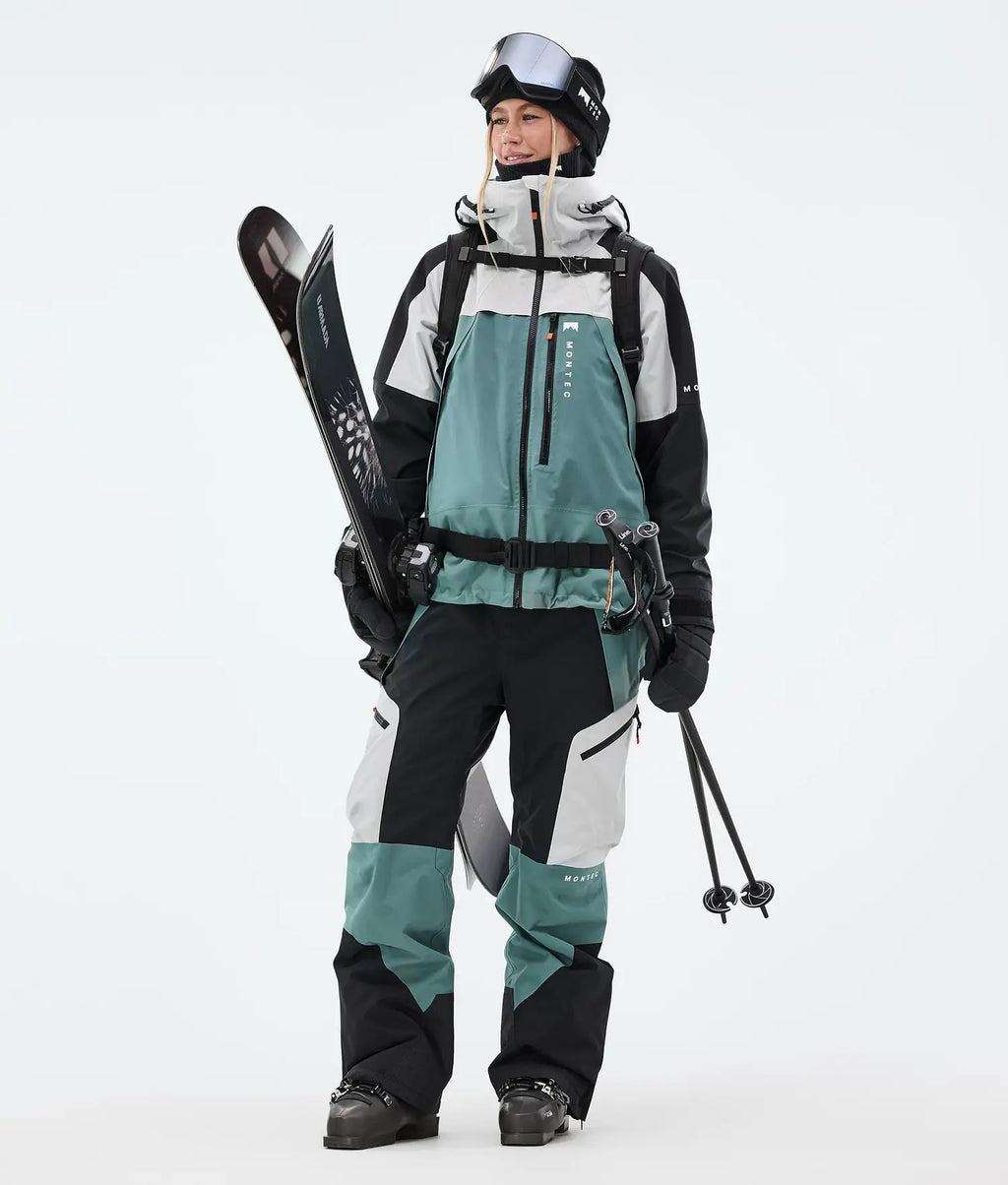 Oracle W Veste de Ski Femme Light Grey/Black/Atlantic