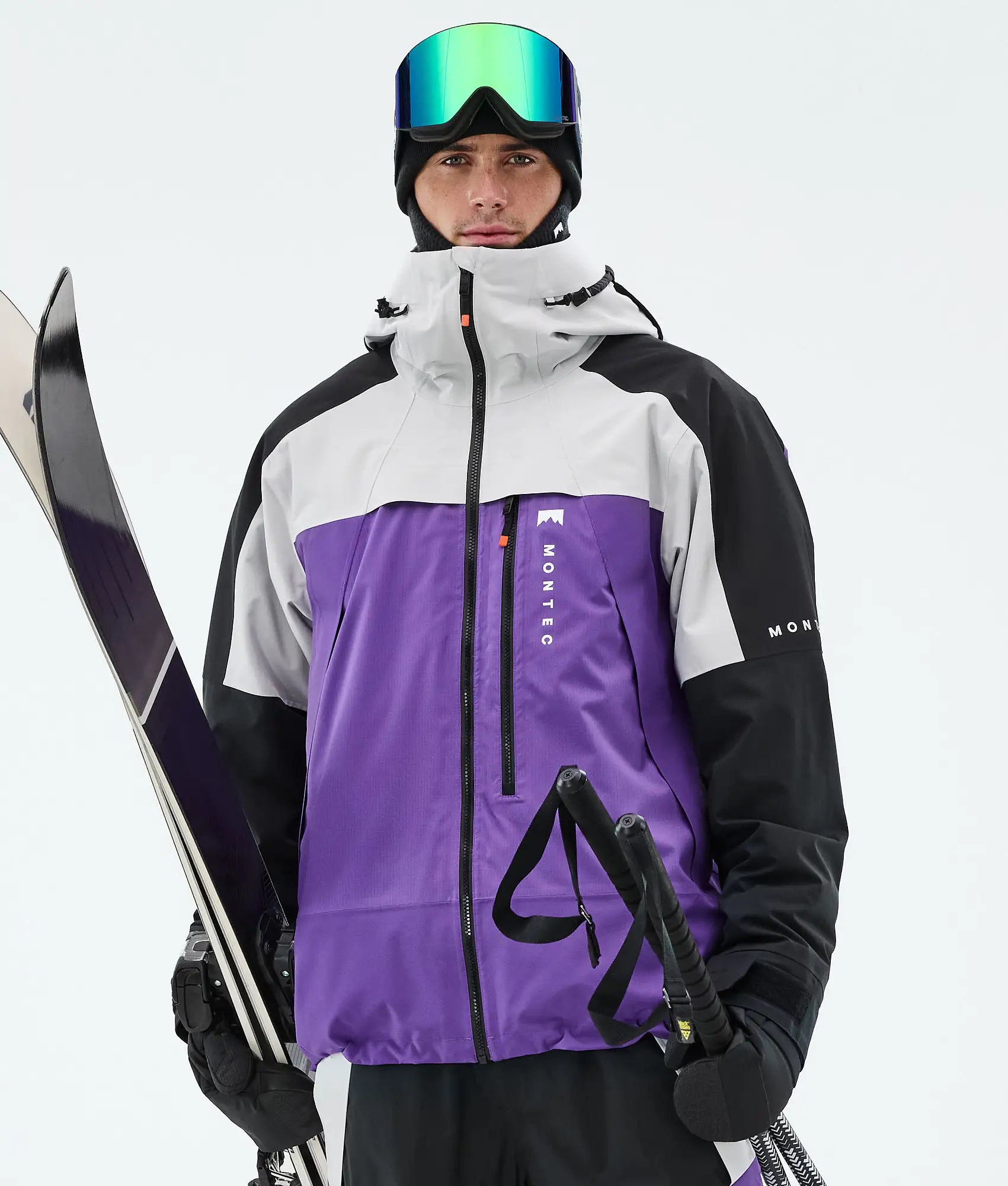 Veste de ski Oracle pour homme - Gris clair/Noir/Violet vif