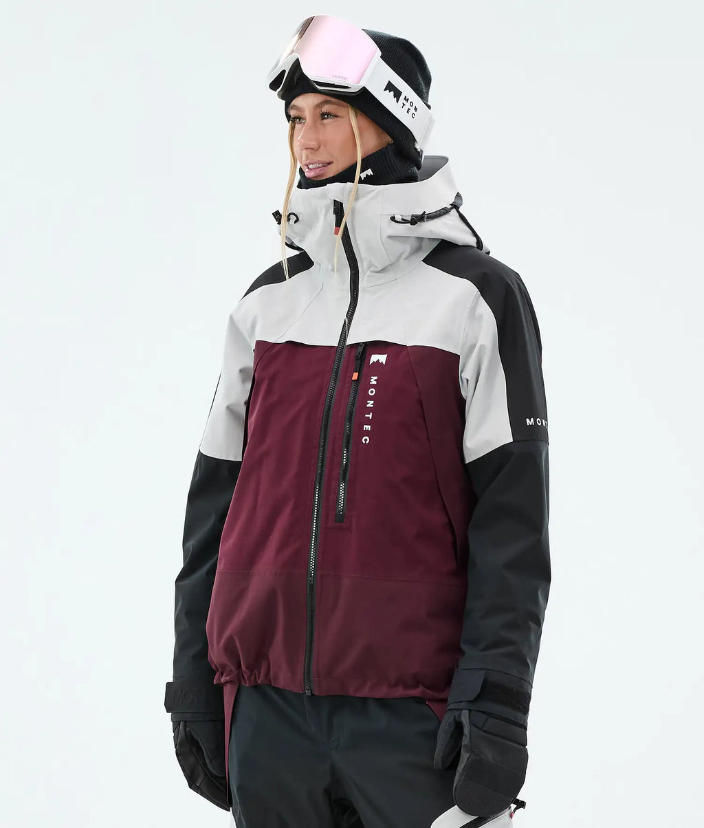 Oracle W Veste de Ski Femme Light Grey/Black/Burgundy