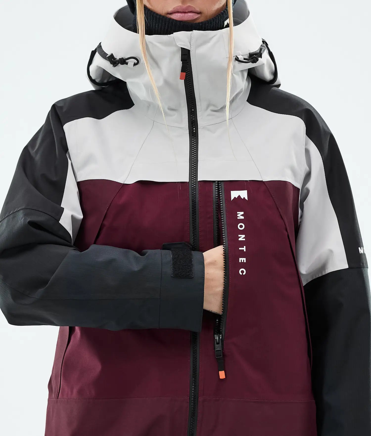 Oracle W Veste de Ski Femme Light Grey/Black/Burgundy