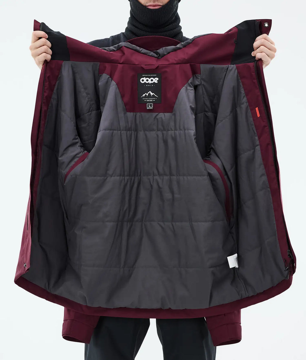 Blizzard Full Zip Snowboard Jacket Men Burgundy